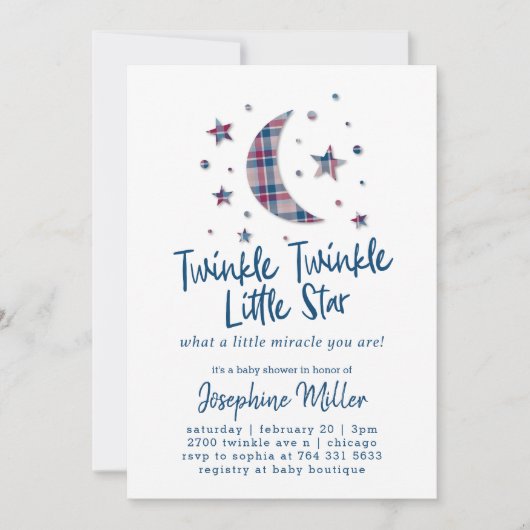 Twinkle Little Stars Play Baby shower Kaart (Voorkant)