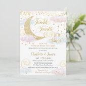 Twinkle Little Stars Roze Geslacht Onthullen Douch Kaart (Staand voorkant)