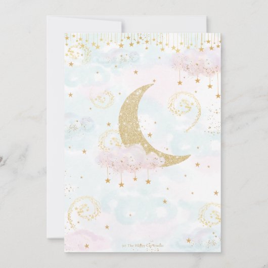 Twinkle Little Stars Roze Geslacht Onthullen Douch Kaart (Achterkant)