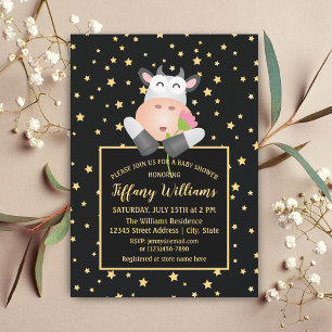 Twinkle Little Stars Schattigee Koe Baby shower Kaart