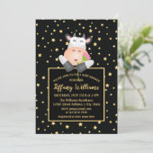 Twinkle Little Stars Schattigee Koe Baby shower Kaart (Staand voorkant)