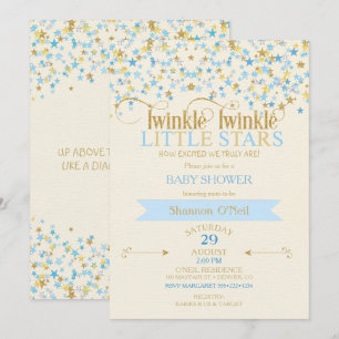 Twinkle Little Stars Tweeling Baby Jongens Goud Bl Kaart