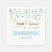 Twinkle Little Stars Twin Baby shower blauw & goud Servetten (Voorkant)