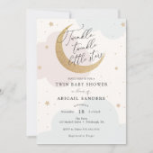 Twinkle Little Stars Twin Baby Shower Kaart (Voorkant)