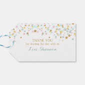 Twinkle Little Stars Twins Baby shower elke kleur Cadeaulabel (Achterkant Horizontaal)
