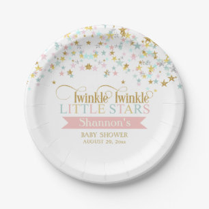 Twinkle Little Stars Twins Baby shower elke kleur Papieren Bordje