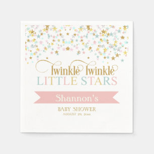 Twinkle Little Stars Twins Baby shower elke kleur Servetten