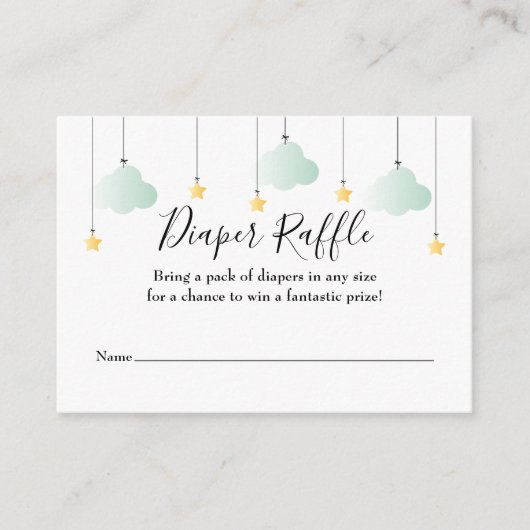 Twinkle luier Raffle Baby shower Informatiekaartje (Voorkant)