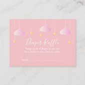 Twinkle Luier Raffle Roze Baby shower Informatiekaartje (Voorkant)