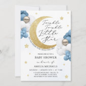 TWINKLE Moon and Stars Baby shower Kaart (Voorkant)