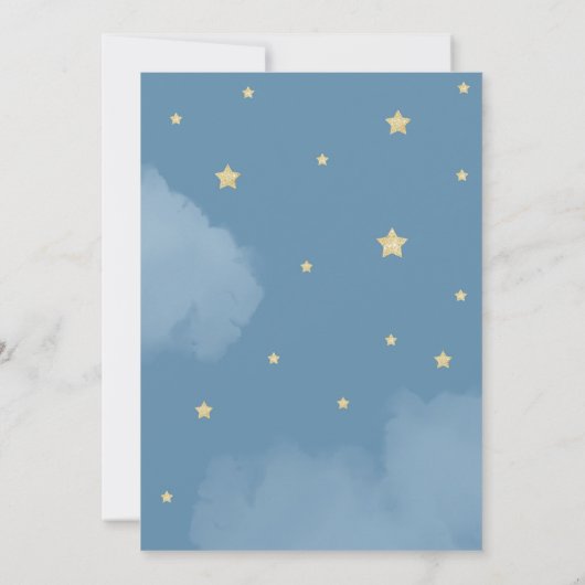 TWINKLE Moon and Stars Baby shower Kaart (Achterkant)