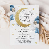 TWINKLE Moon and Stars Baby shower Kaart