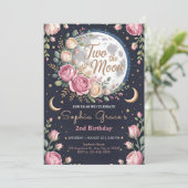 Twinkle Moon en Rozen 2e Verjaardag Kaart (Staand voorkant)