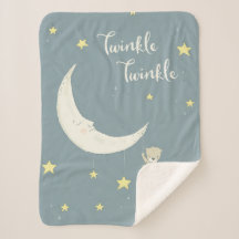 Twinkle Moon en sterren Sherpa Deken