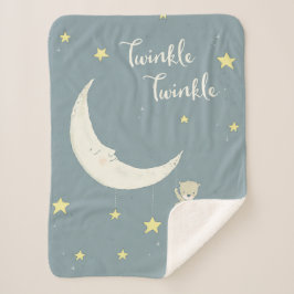 Twinkle Moon en sterren Sherpa Deken