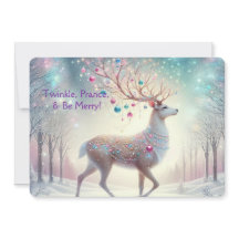 Twinkle, Prance & Be Merry Rendier Kerstkaart