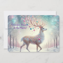 Twinkle, Prance & Be Merry Rendier Kerstkaart