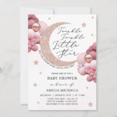 TWINKLE ROZE Baby shower en Sterren Kaart (Voorkant)