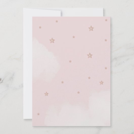 TWINKLE ROZE Baby shower en Sterren Kaart (Achterkant)