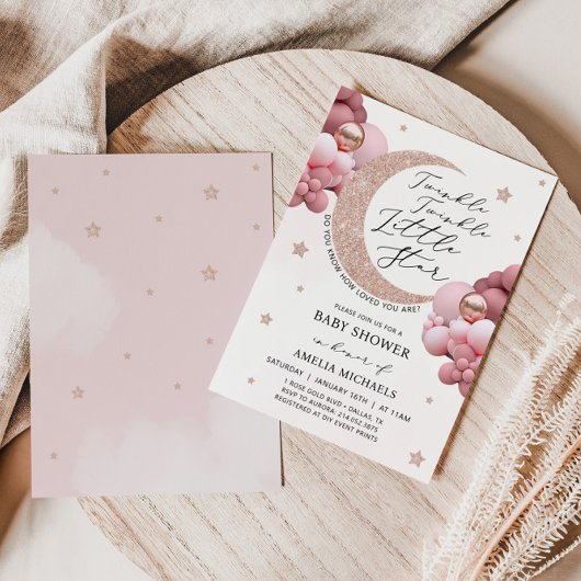 TWINKLE ROZE Baby shower en Sterren Kaart
