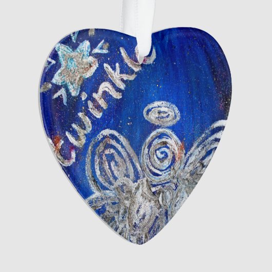 Twinkle Silver Angel Art Gift Holiday Ornament (voorkant)