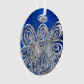 Twinkle Silver Angel Art Gift Holiday Ornament (voorkant)