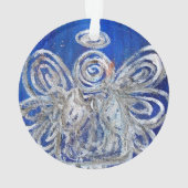 Twinkle Silver Angel Art Gift Holiday Ornament (achterkant)