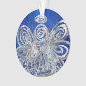 Twinkle Silver Angel Art Gift Holiday Ornament (voorkant)