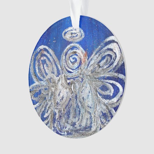 Twinkle Silver Angel Art Gift Holiday Ornament (voorkant)