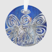 Twinkle Silver Angel Art Gift Holiday Ornament (voorkant)