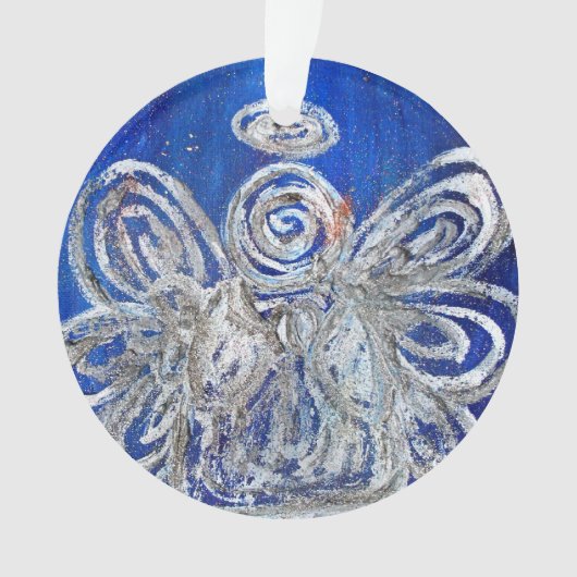 Twinkle Silver Angel Art Gift Holiday Ornament (voorkant)