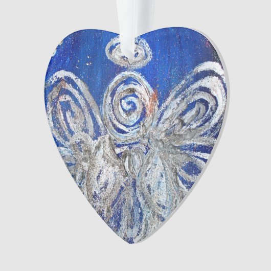 Twinkle Silver Angel Art Gift Holiday Ornament (voorkant)
