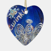 Twinkle Silver Angel Art Gift Holiday Ornament (Rechts)