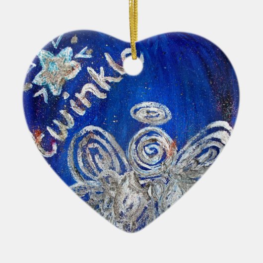 Twinkle Silver Angel Art Gift Holiday Ornament (Voorkant)