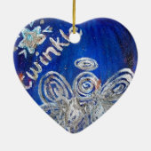 Twinkle Silver Angel Art Gift Holiday Ornament (Achterkant)