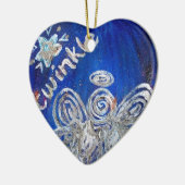 Twinkle Silver Angel Art Gift Holiday Ornament (Links)