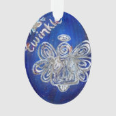 Twinkle Silver Angel Art Holiday Ornament (voorkant)
