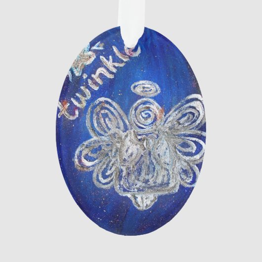 Twinkle Silver Angel Art Holiday Ornament (achterkant)
