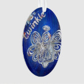 Twinkle Silver Angel Art Holiday Ornament (voorkant)