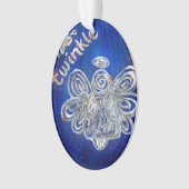Twinkle Silver Angel Art Holiday Ornament (voorkant)