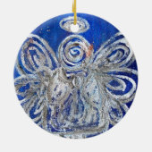 Twinkle Silver Angel Art Holiday Ornament Pendant (Achterkant)