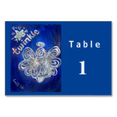 Twinkle Silver Angel Custom Table Kaarten (Voorkant)