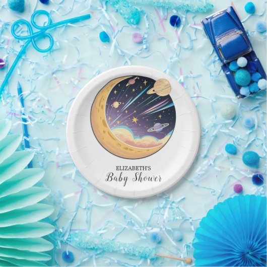 Twinkle Simple Stars Baby shower Papieren Bordje (Feest)