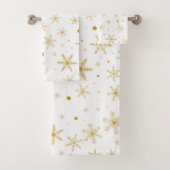 Twinkle Snowflake 3 - Goud & wit- Bad Handdoek (Insitu)