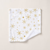 Twinkle Snowflake 3 - Goud & wit- Bad Handdoek (Wasdoekje)