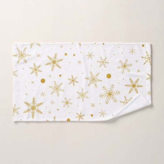 Twinkle Snowflake 3 - Goud & wit- Bad Handdoek (Handdoek)