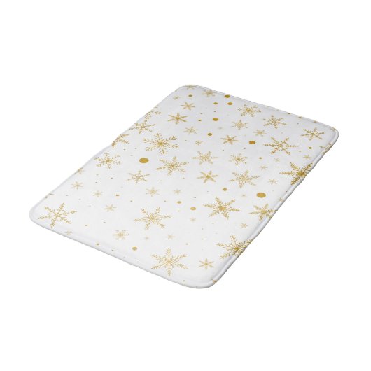 Twinkle Snowflake 3 - Goud & wit- Badmat (Gekanteld)