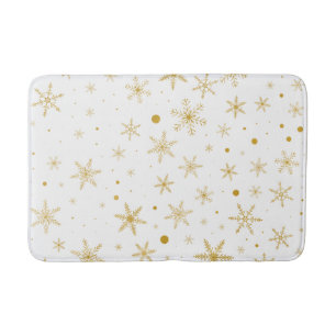 Twinkle Snowflake 3 - Goud & wit- Badmat