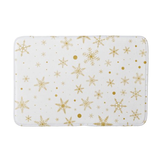 Twinkle Snowflake 3 - Goud & wit- Badmat (Voorkant)