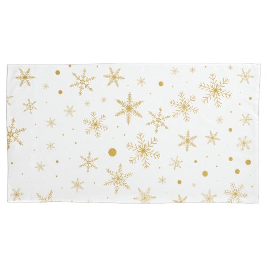 Twinkle Snowflake 3 - Goud & wit- Kussensloop (Voorkant)